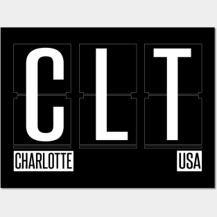 CLT- Charlotte NC Airport Code Souvenir or Gift Shirt Posters and Art